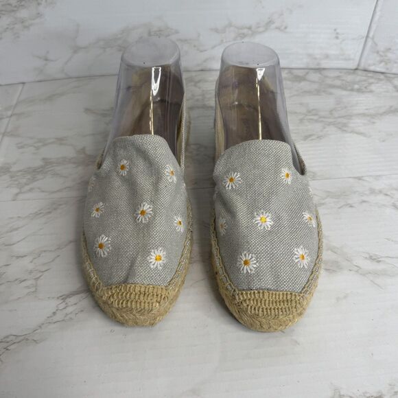 Soludos Shoes Womens Size 9 Espadrille Daisy Embroidered Slip On Floral Canvas - Picture 3 of 14
